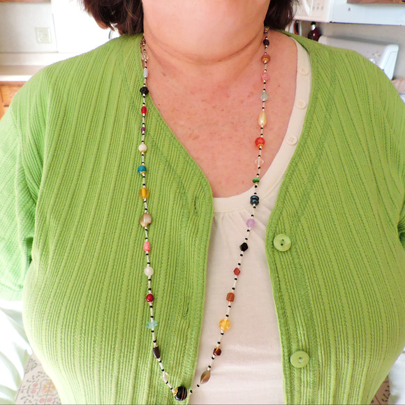 HandCrafted OOAK Bead Soup Necklace 36" long   ...    x11 - Picture 8 of 8